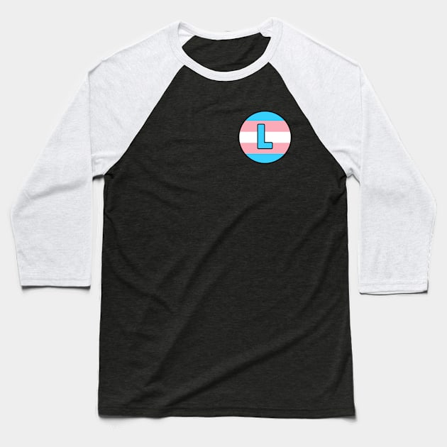 Letter L Trans flag Baseball T-Shirt by LiquidLine